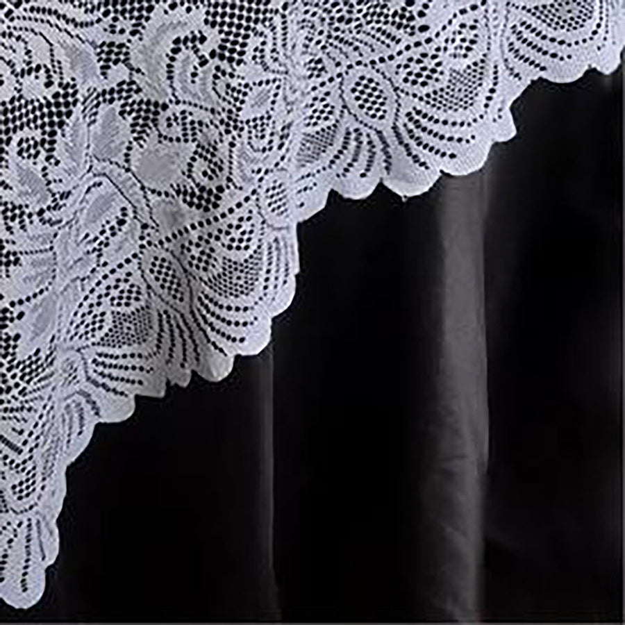 72"x72" Wholesale Flower Design LACE Overlay For Wedding Event Catering Party Decoration - WHITE#whtbkgd