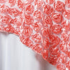 ROSE QUARTZ Wholesale Rosette 3D Print On Lace Table Overlay For Wedding Event Party Decoration - 72"x72"