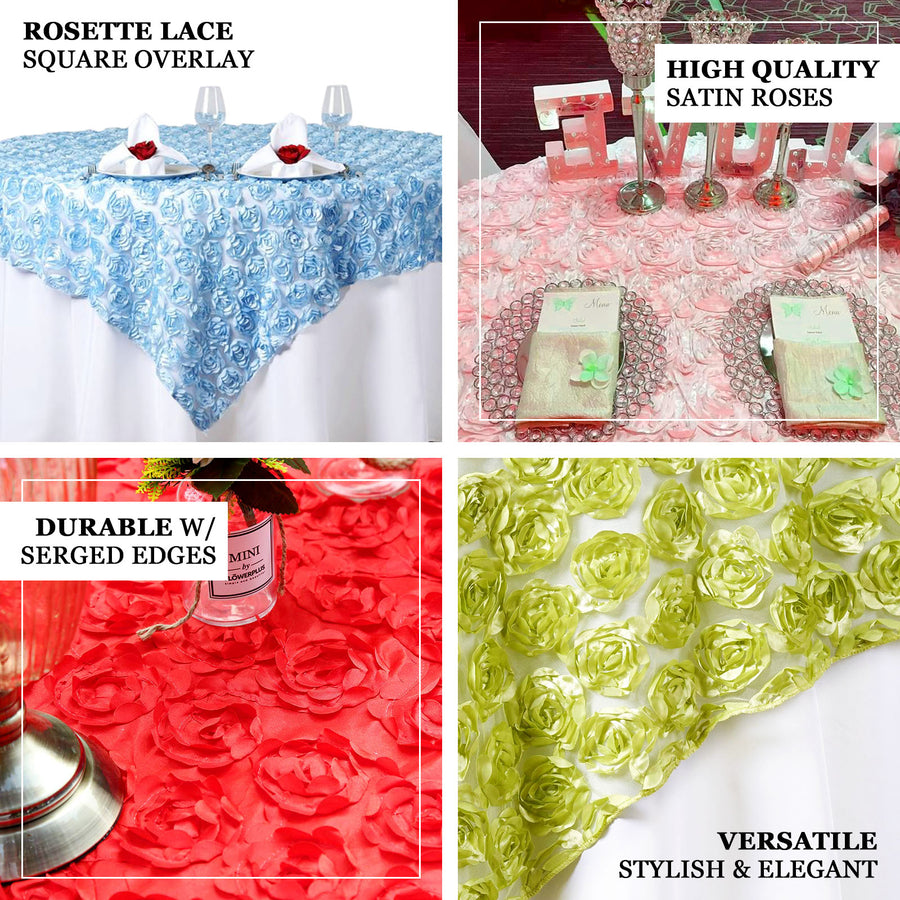 72"x72" Satin Table Overlays | Lace Table Toppers