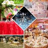 72" Rosette Satin Table Overlay | Lace Net Fabric