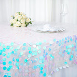72inches x 72inches Iridescent Blue Premium Big Payette Sequin Overlay
