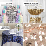 72" Premium Black Big Payette Sequin Overlay For Wedding Banquet Catering Party Table Decorations