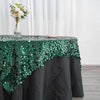 72inch x 72inch Hunter Emerald Green Premium Big Payette Sequin Overlay
