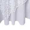 72" x 72" White Premium Big Payette Sequin Overlay