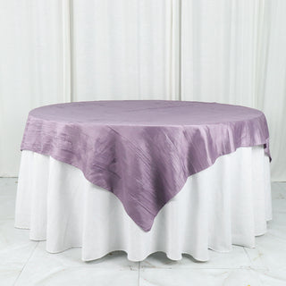 Add Elegance to Your Tablescape with the Violet Amethyst Accordion Crinkle Taffeta Table Overlay