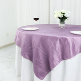 72inch x 72inch Violet Amethyst Accordion Crinkle Taffeta Table Overlay, Square Tablecloth Topper