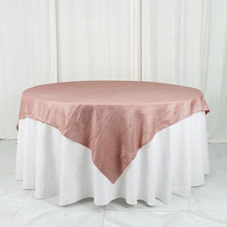 Dusty Rose Accordion Crinkle Taffeta Table Overlay for All Occasions