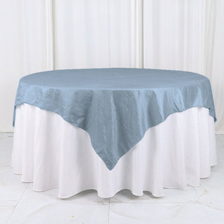 Elegant Dusty Blue Accordion Crinkle Taffeta Table Overlay