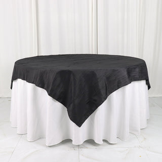 Elegant Black Accordion Crinkle Taffeta Table Overlay