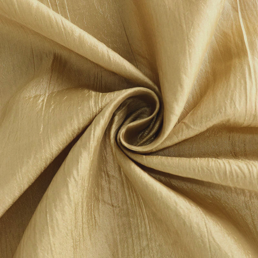72x72Inch Gold Accordion Crinkle Taffeta Table Overlay, Square Tablecloth Topper#whtbkgd