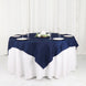 72x72Inch Navy Blue Accordion Crinkle Taffeta Table Overlay, Square Tablecloth Topper