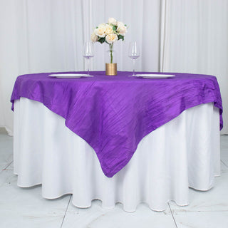 Add Elegance to Your Event with the Purple Accordion Crinkle Taffeta Table Overlay