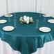 72x72Inch Peacock Teal Accordion Crinkle Taffeta Table Overlay, Square Tablecloth Topper