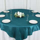 Dress Up Your Tables with the Classy Peacock Teal Accordion Crinkle Taffeta Table Overlay