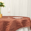 72x72inch Terracotta Accordion Crinkle Taffeta Table Overlay, Square Tablecloth Topper