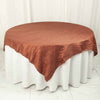 72x72inch Terracotta Accordion Crinkle Taffeta Table Overlay, Square Tablecloth Topper
