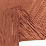 72inch x 72inch Terracotta (Rust) Accordion Crinkle Taffeta Table Overlay