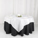 72x72Inch White Accordion Crinkle Taffeta Table Overlay, Square Tablecloth Topper
