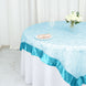 72" x 72" Turquoise Satin Edge Embroidered Sheer Organza Square Table Overlay
