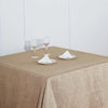 72x72 Taupe Linen Square Overlay | Slubby Textured Wrinkle Resistant Table Overlay