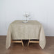 72x72 Beige Linen Square Overlay | Slubby Textured Wrinkle Resistant Table Overlay