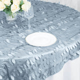 72inch x 72inch Dusty Blue 3D Leaf Petal Taffeta Fabric Table Overlay