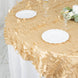 72x72inch Champagne 3D Leaf Petal Taffeta Fabric Table Overlay