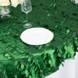 72inch x 72inch Green 3D Leaf Petal Taffeta Fabric Table Overlay