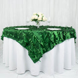 72inch x 72inch Green 3D Leaf Petal Taffeta Fabric Table Overlay