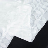 72x72inch White 3D Leaf Petal Taffeta Fabric Table Overlay