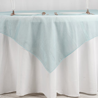 Add a Touch of Elegance with the Light Blue Organza Table Overlay