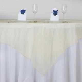 Timeless Elegance: The Champagne Organza Table Overlay