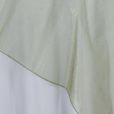 72" x 72" Olive Green Square Organza Overlay