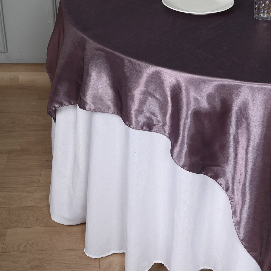 72" x 72" Amethyst Seamless Square Satin Tablecloth Overlay