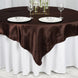 72" x 72" Chocolate Seamless Satin Square Tablecloth Overlay#whtbkgd