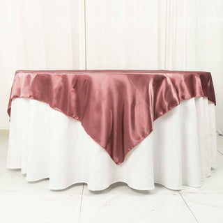 Cinnamon Rose Seamless Satin Square Table Overlay - Add Elegance to Your Event Decor