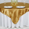 72 x 72 inches Gold Seamless Satin Square Tablecloth Overlay#whtbkgd