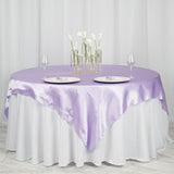 72x72inch Lavender Lilac Seamless Satin Square Tablecloth Overlay