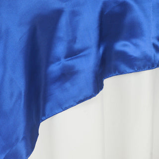 Elevate Your Event Decor with the Royal Blue Satin Square Tablecloth