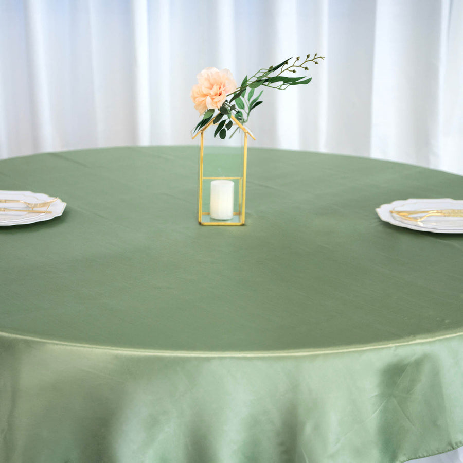 72inch x 72inch Sage Green Seamless Satin Square Tablecloth Overlay