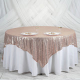Add a Touch of Elegance with the Blush Premium Sequin Square Table Overlay