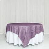 90x90inches Accordion Crinkle Taffeta Table Overlay - Violet Amethyst
