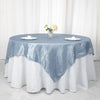 90x90 inches Accordion Crinkle Taffeta Table Overlay - Dusty Blue