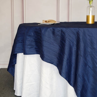 Create a Luxurious Tablescape with Navy Blue Accordion Crinkle Taffeta
