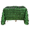 90 inch x 90 inch Green Leaf Petal Taffeta Table Overlay, Square Tablecloth Topper