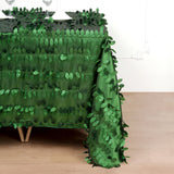 90 inch x 90 inch Green Leaf Petal Taffeta Table Overlay, Square Tablecloth Topperta Square Overlay
