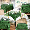 90 inch x 90 inch Green Leaf Petal Taffeta Table Overlay, Square Tablecloth Topper