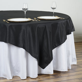 Black Polyester Table Overlay for Elegant Event Decor
