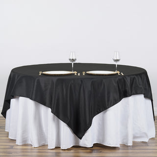 Create a Stylish Ambiance with the Black Polyester Table Overlay