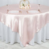 90" x 90" Rose Gold | Blush Seamless Satin Square Tablecloth Overlay